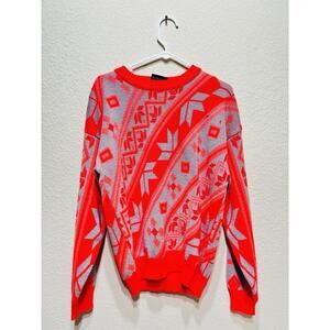 Demetre Ski Sweater Neon Pink 1980s Medium